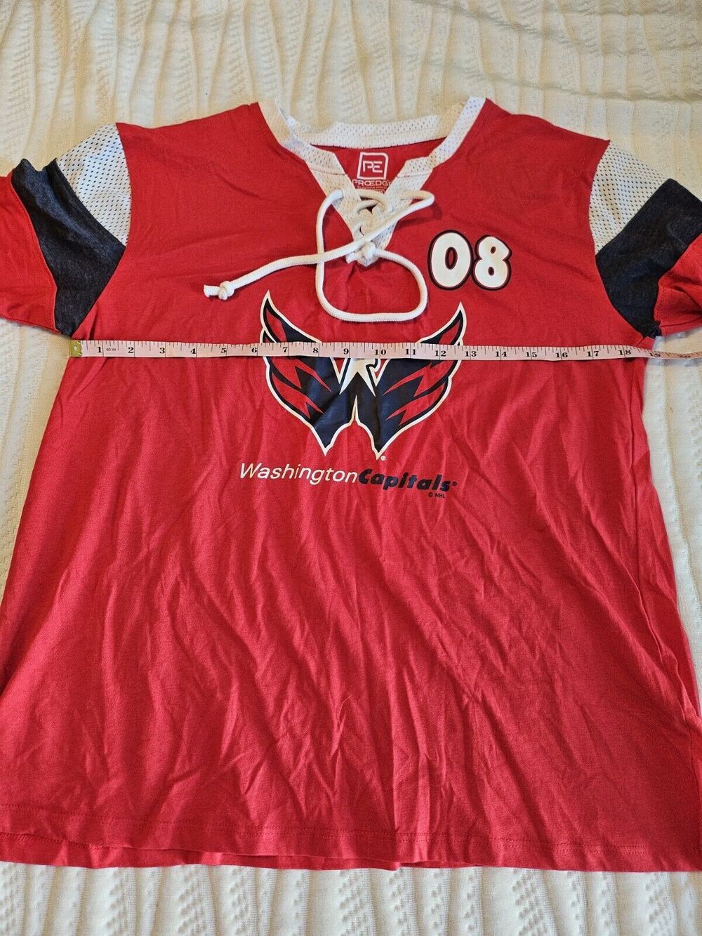 NHL Washington Capitals Hockey Women Red T Shirt # 08 Medium Ovechkin